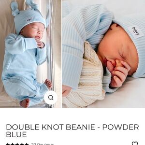 Bowy Made Onsie and double knot hat - POWDER BLUE 0-3mo